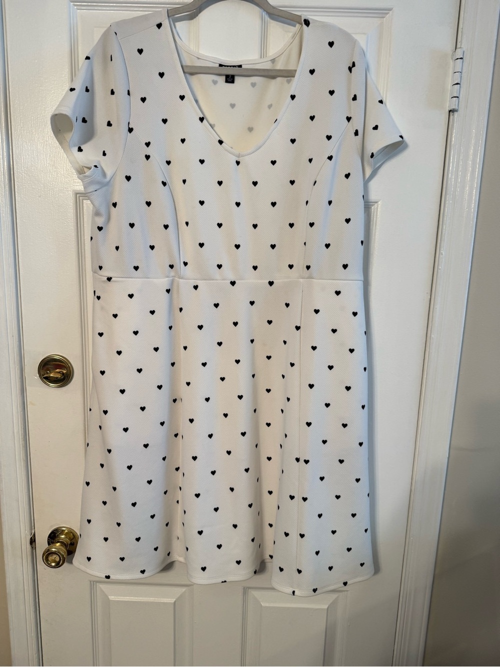 torrid White Mini Dress with Black Heart Print